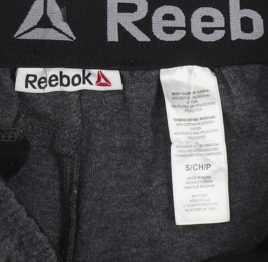 Reebok Men Grey Joggers S Regular Fit Activewear Tapered Sweatpants