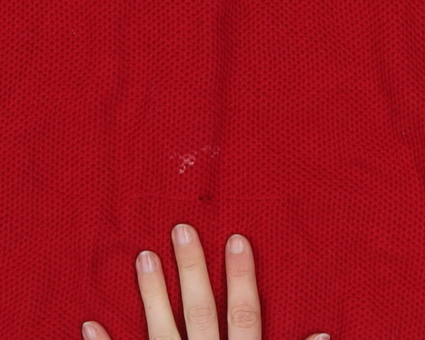 Chaps Men’s Red Cotton Henley Jumper XL Cable-Knit Classic