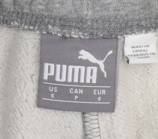 Puma Mens Grey Small Jogger Sweatpants Tapered Fleece Activewear