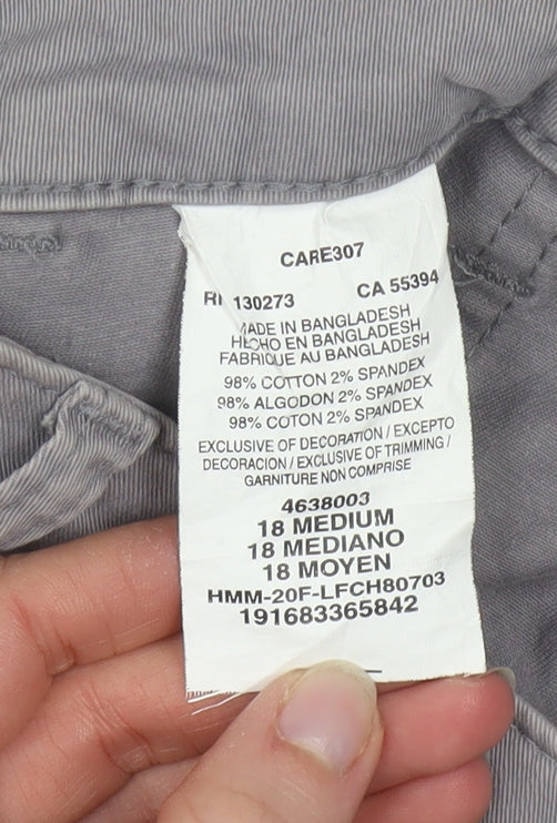 Lee Women’s Grey Chino Cotton Stretch Trousers Size 18 Medium