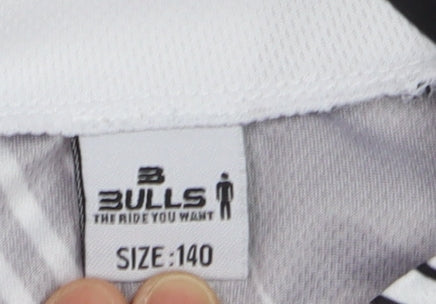 Bulls Boys Black Cycling Jersey 1/4 Zip Short Sleeve Size 140