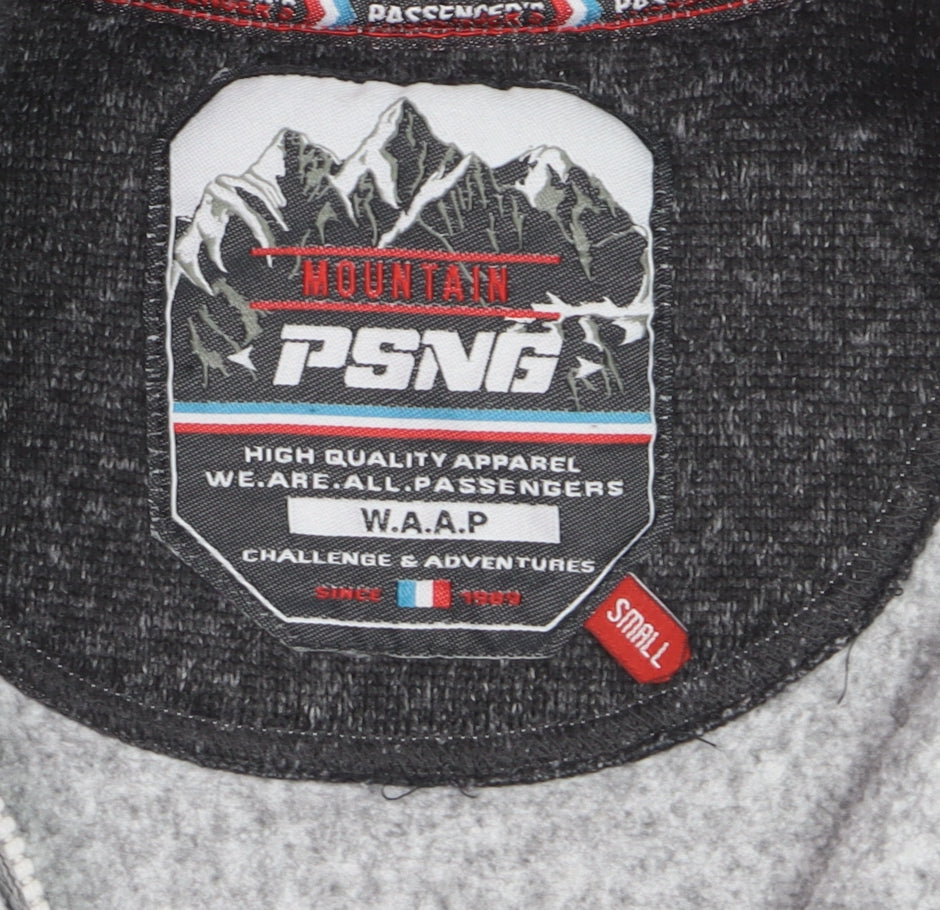 PSNG Men's Grey Full Zip Fleece Jacket Size S Outdoor Casual
