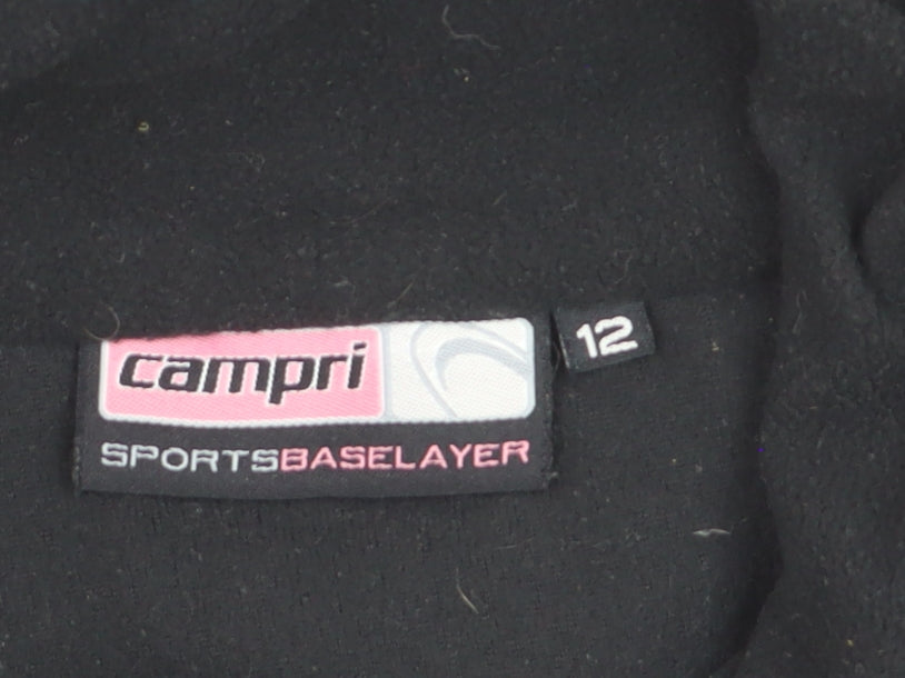 Campri Mens Black Fleece 1/4 Zip Pullover Sweatshirt L