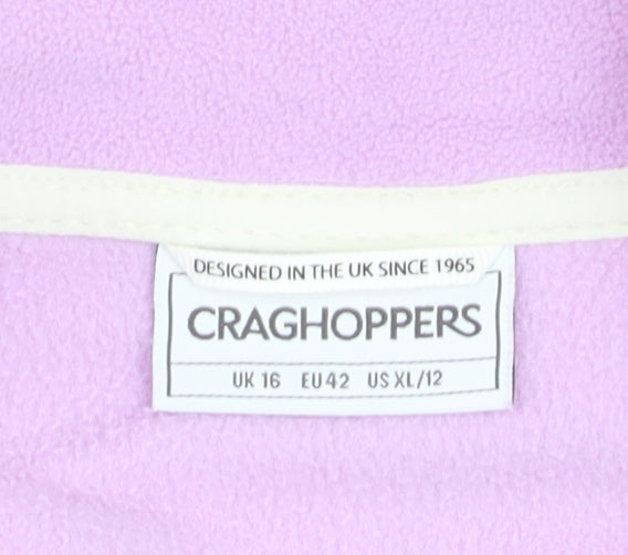 Craghoppers Women’s Purple Fleece Pullover Hoodie UK 16 Lightweight 1/2 Zip