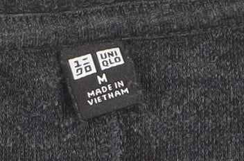 UNIQLO Women Black M Long Sleeve Jersey Shift Dress