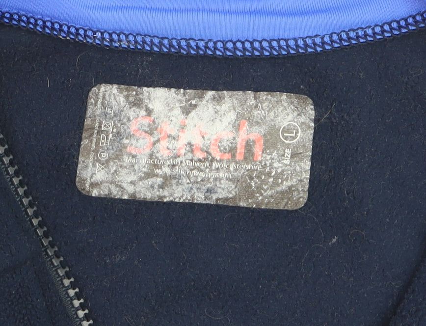 Stitch Men's Blue Fleece Half Zip Rowing Track Jacket Size L