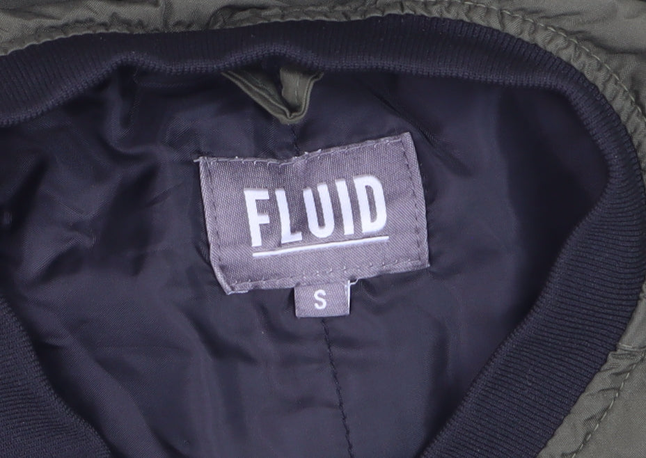 Fluid Men's Green Bomber Jacket Size S Polyester Casual