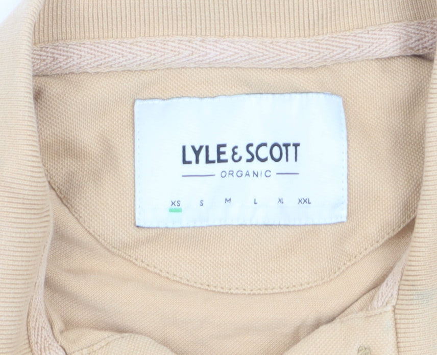 Lyle & Scott Men's Beige Organic Cotton Polo Shirt XS