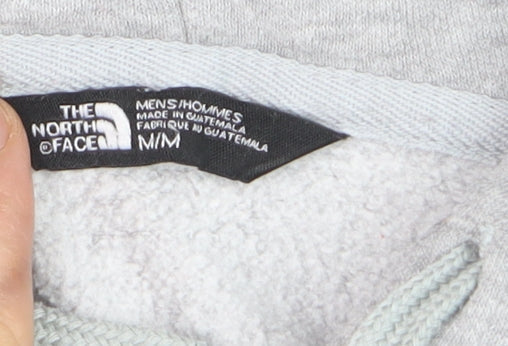 The North Face Men’s Grey Pullover Hoodie M Fleece Cotton Blend
