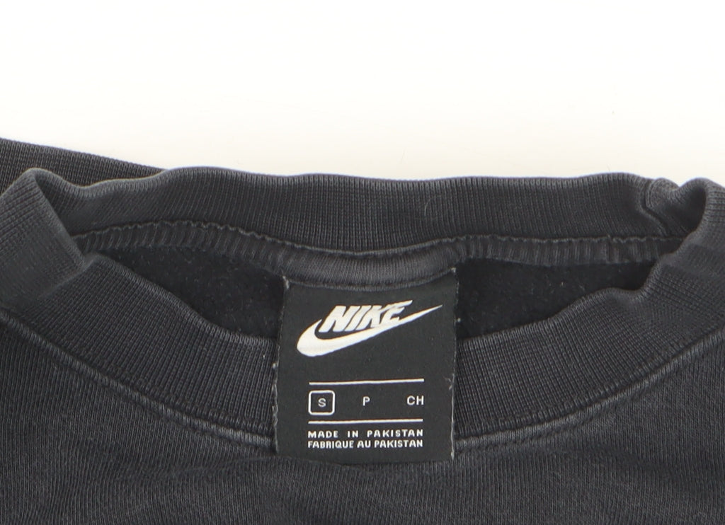 Nike Women's Black Small Pullover Sweatshirt Crew Neck Logo Classic Fit