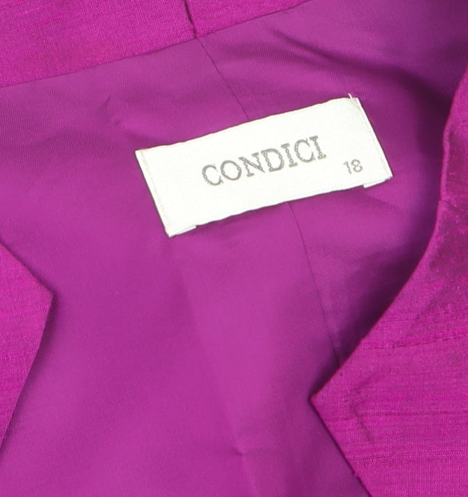 Condici Women's Purple Silk Long Sleeve Wrap Blouse Size 18