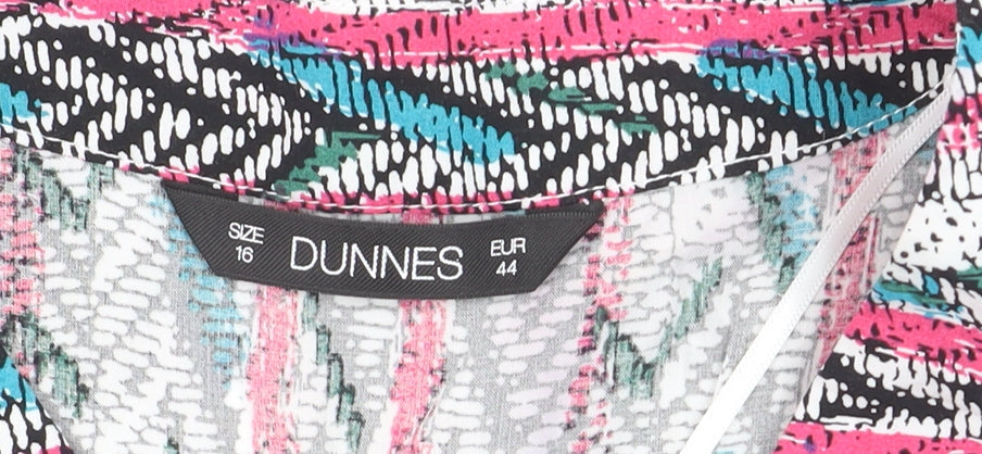 Dunnes Women's Multicoloured Viscose Sleeveless Blouse Size 16