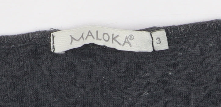 Maloka Women’s Black Full Zip Jumper Size 14 Viscose Knit