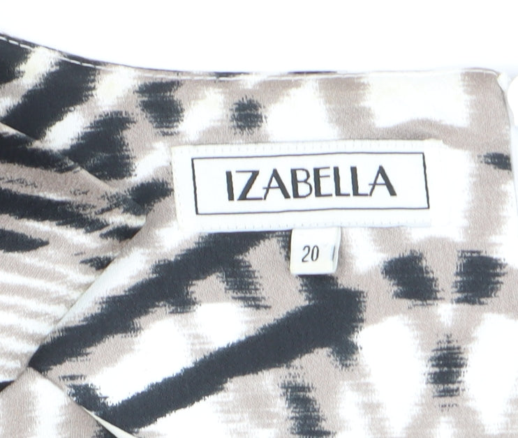 Izabella Womens Multicoloured Size 20 Sheath Knee Length Dress