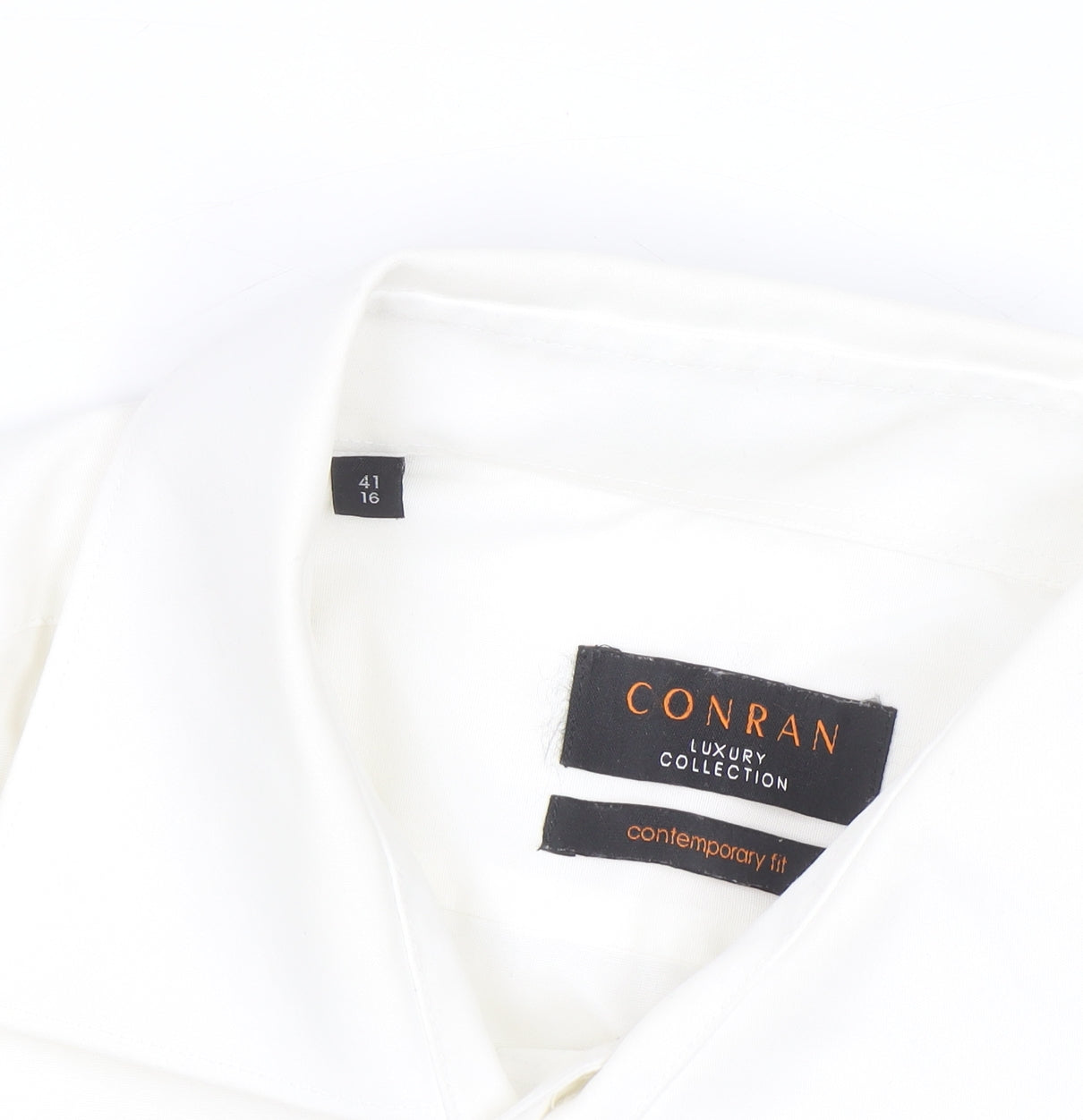 Conran Luxury Collection Men's White 16 Collar Contemporary Fit Shirt