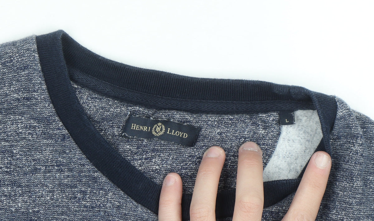 Henri Lloyd Men’s Blue Crew Neck Sailing Logo Sweatshirt Size L