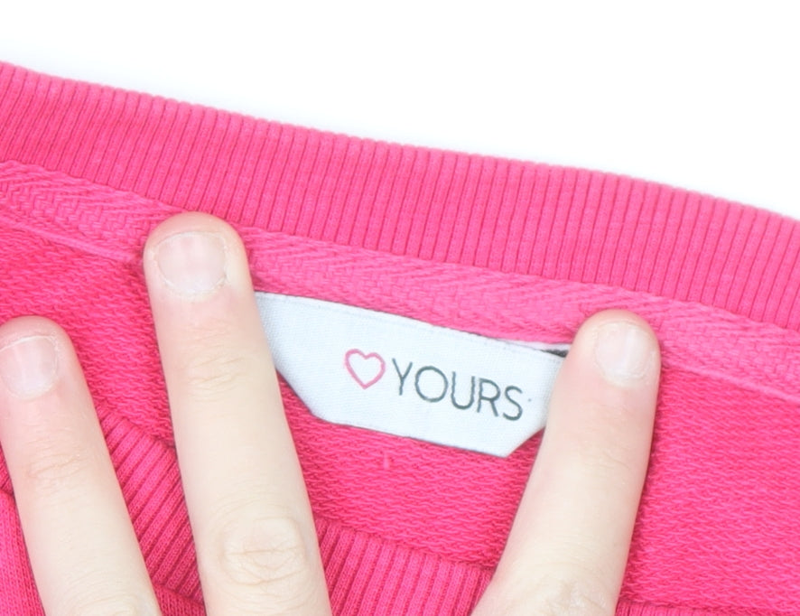Yours Women’s Grey & Pink Colourblock Pullover Sweatshirt Size 22-24