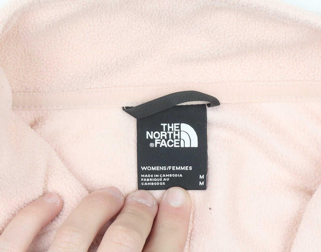 The North Face Womens Pink 1/4 Zip Fleece Pullover Sweatshirt M