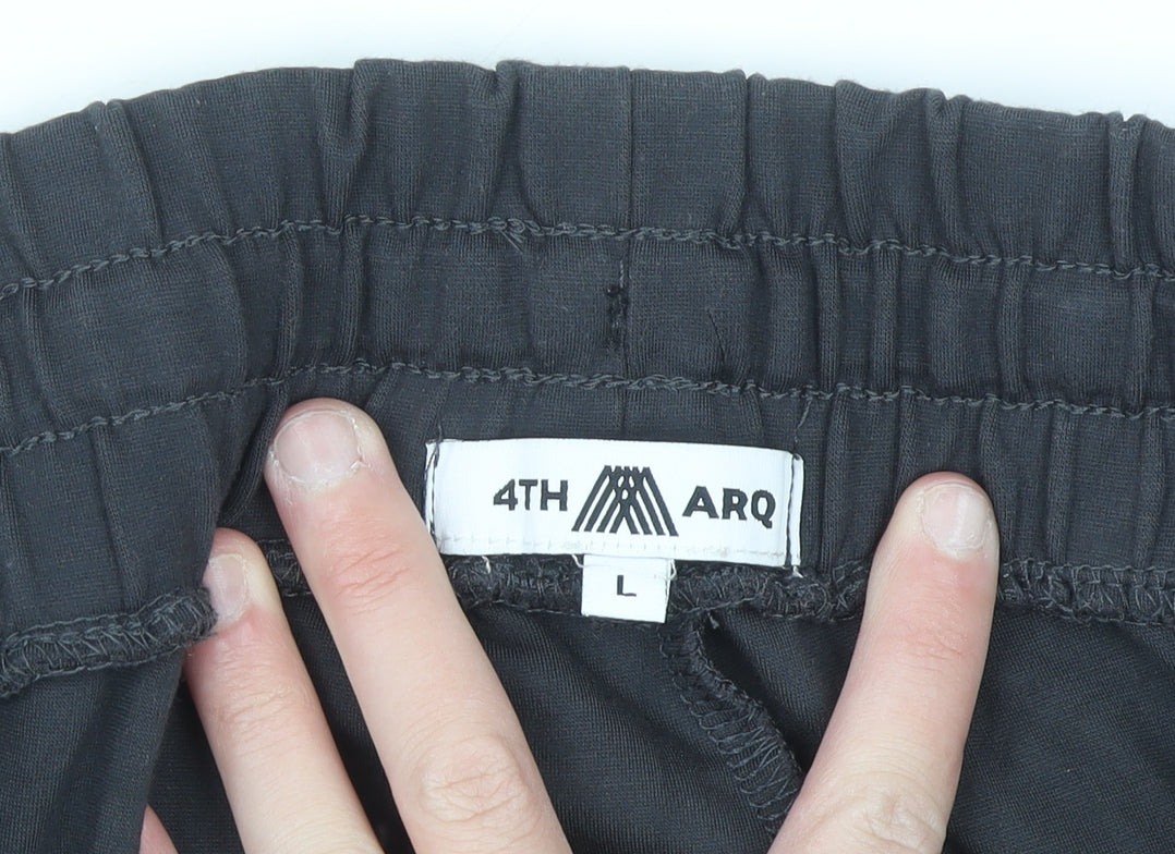 4th & Reckless Men's Black Regular Fit Stretch Trousers L