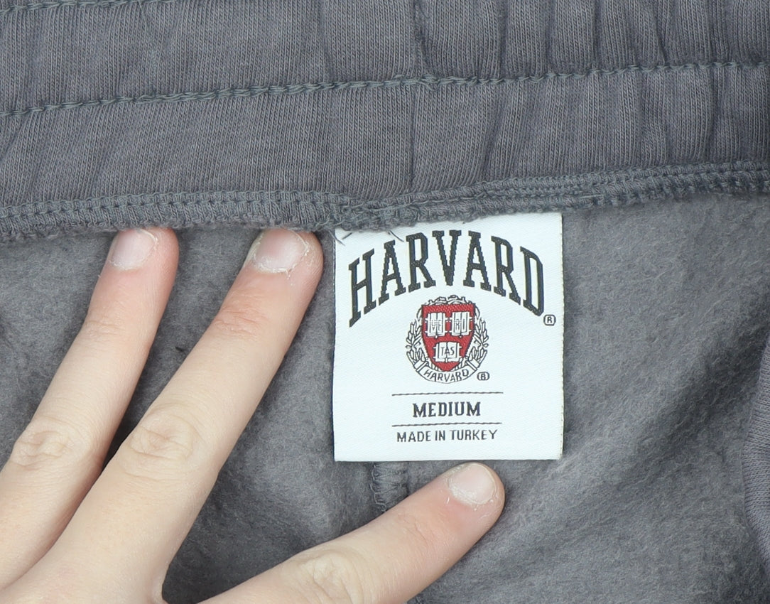 Harvard Men's Grey Jogger Sweatpants Medium Fleece Activewear Trousers