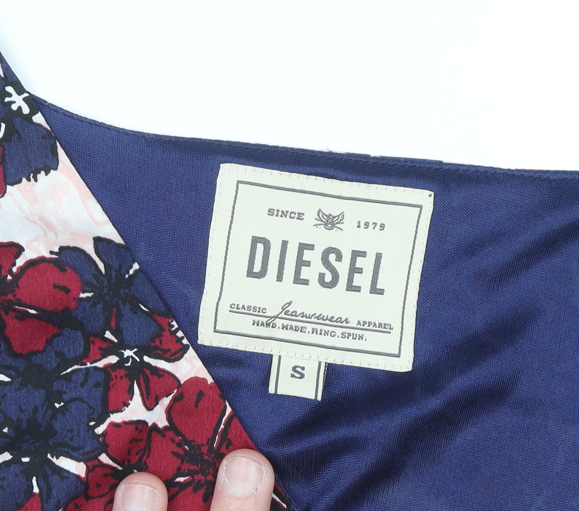 Diesel Womens Multicoloured Floral A-Line Sleeveless Short Dress S