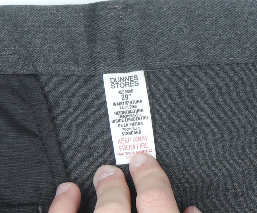 Dunnes Stores Women's Grey Stretch Straight Leg Trousers Size 12