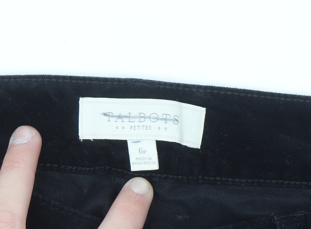Talbots Petites Black Corduroy Straight Leg Trousers Womens Size 6P