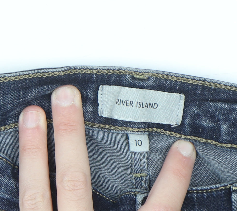 River Island Women's Blue Skinny Jeans Size 10 Stretch Denim