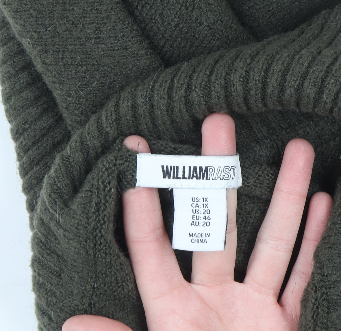 William Rast Women’s Green Roll Neck Pullover Jumper Size 20