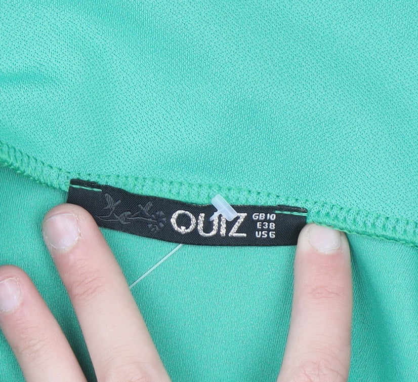 Quiz Womens Green Blazer Jacket Size 10 Double Breasted
