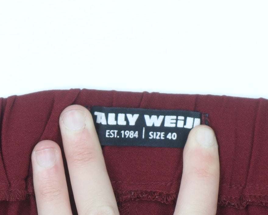 Tally Weijl Womens Red Jogger Trousers Size 12 Polyester Crepe
