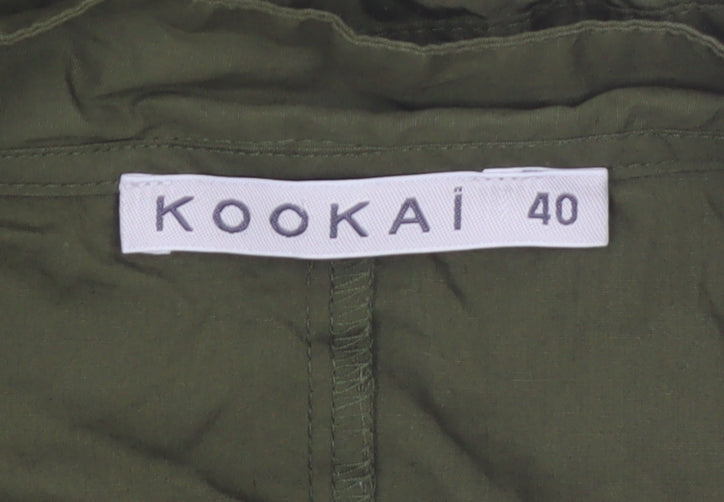 Kookai Women's Green Wrap Button-Up Blouse Size 12 Long Sleeve