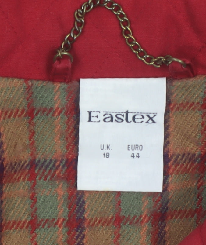 Eastex Women Red Size 18 Parka Jacket Lined Drawstring Classic Style