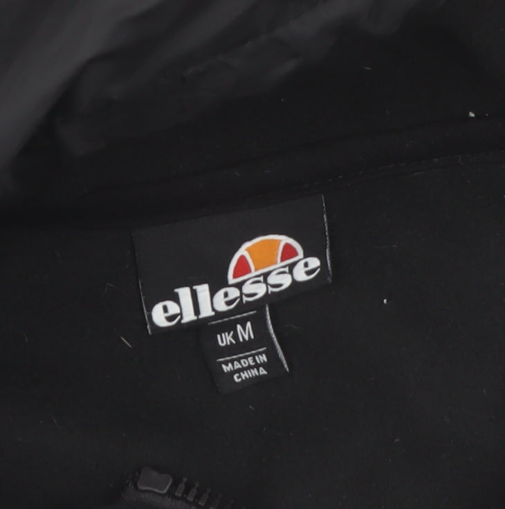Ellesse Men’s Black Pullover Hoodie M Graphic Logo 1/4 Zip Fleece