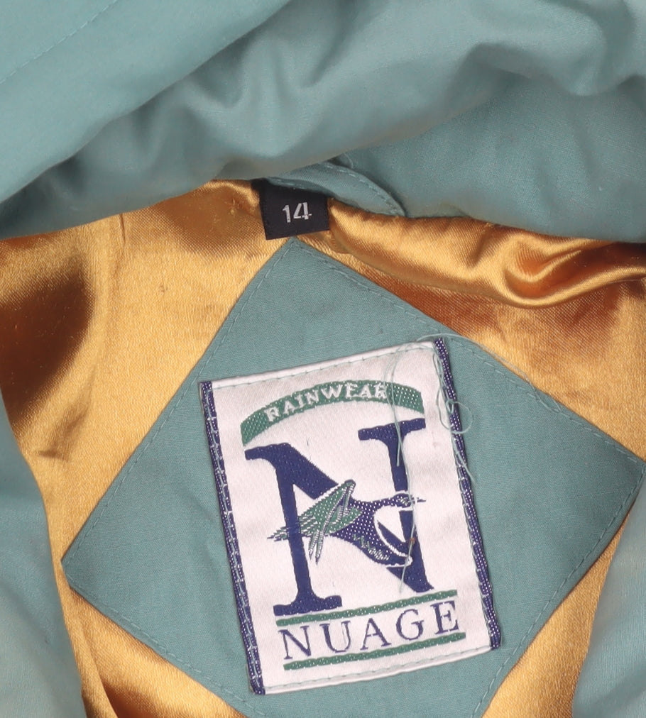 Nuage Womens Green Hooded Parka Coat Size 14 Lined Winter Jacket