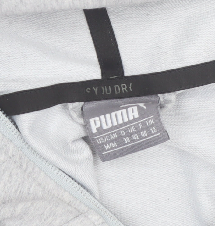 Puma Women Grey Full Zip Hoodie Size 12 Cotton Blend