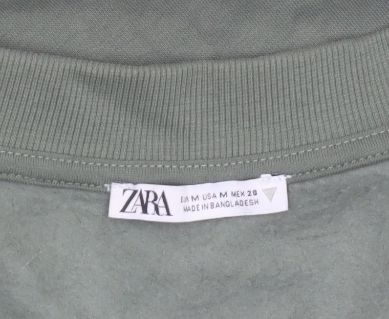 Zara Women Green V-Neck Sleeveless Basic Jersey Top Size 12