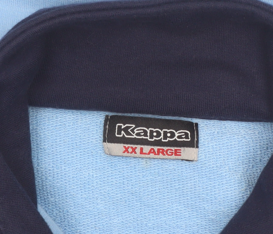 Kappa Womens Blue 2XL Basic Zip Up Jacket with Stripe Cuffs