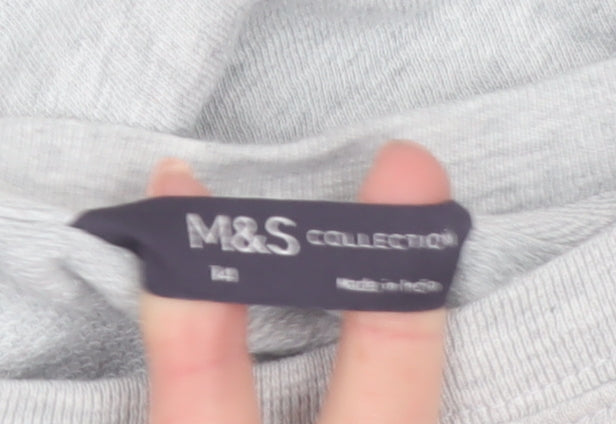 Marks & Spencer Women Grey Floral Bloom Pullover Sweatshirt Size 14
