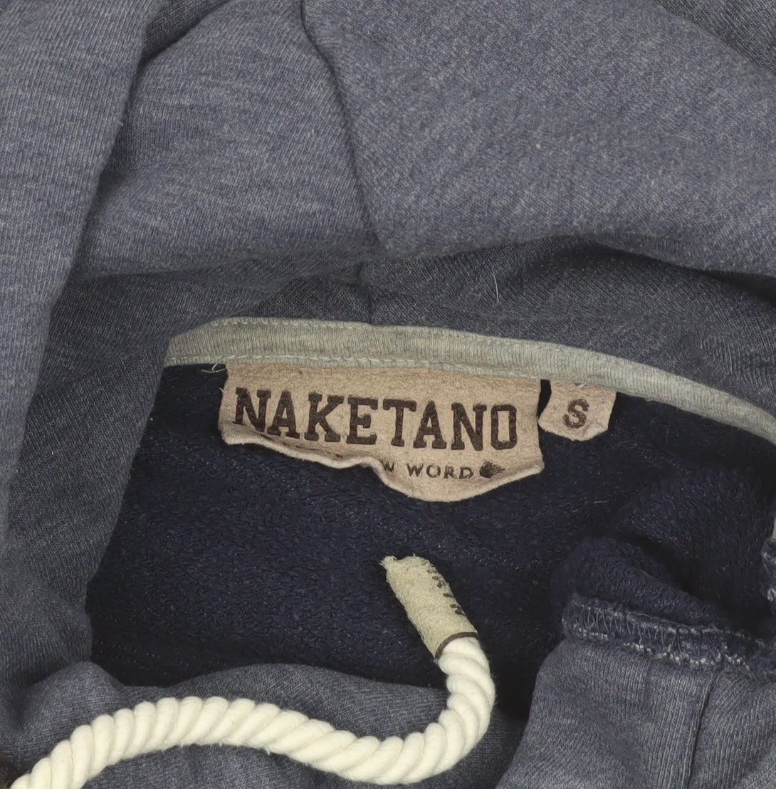Naketano Women's Blue Pullover Hoodie Size S Deer Print Cotton Blend