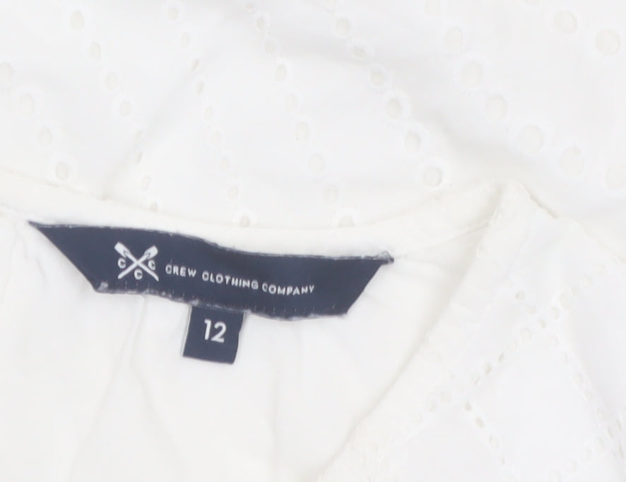 Crew Clothing Women's White Cotton Sleeveless Blouse Size 12