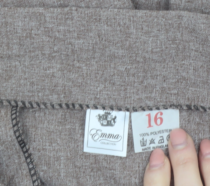 Emma Collection Womens Brown Size 16 Straight Trousers