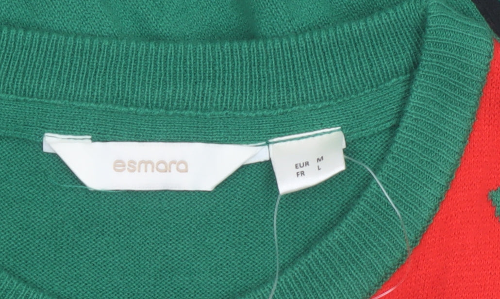 Esmara Womens Green Christmas Elf Pullover Jumper Size 12