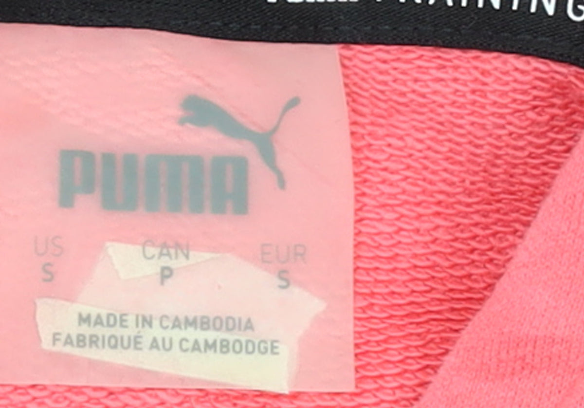 Puma Women's Pink Pullover Hoodie Small Logo Sweatshirt
