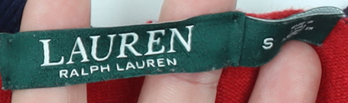 Lauren Ralph Lauren Womens Red V-Neck Long Sleeve Jumper Size S