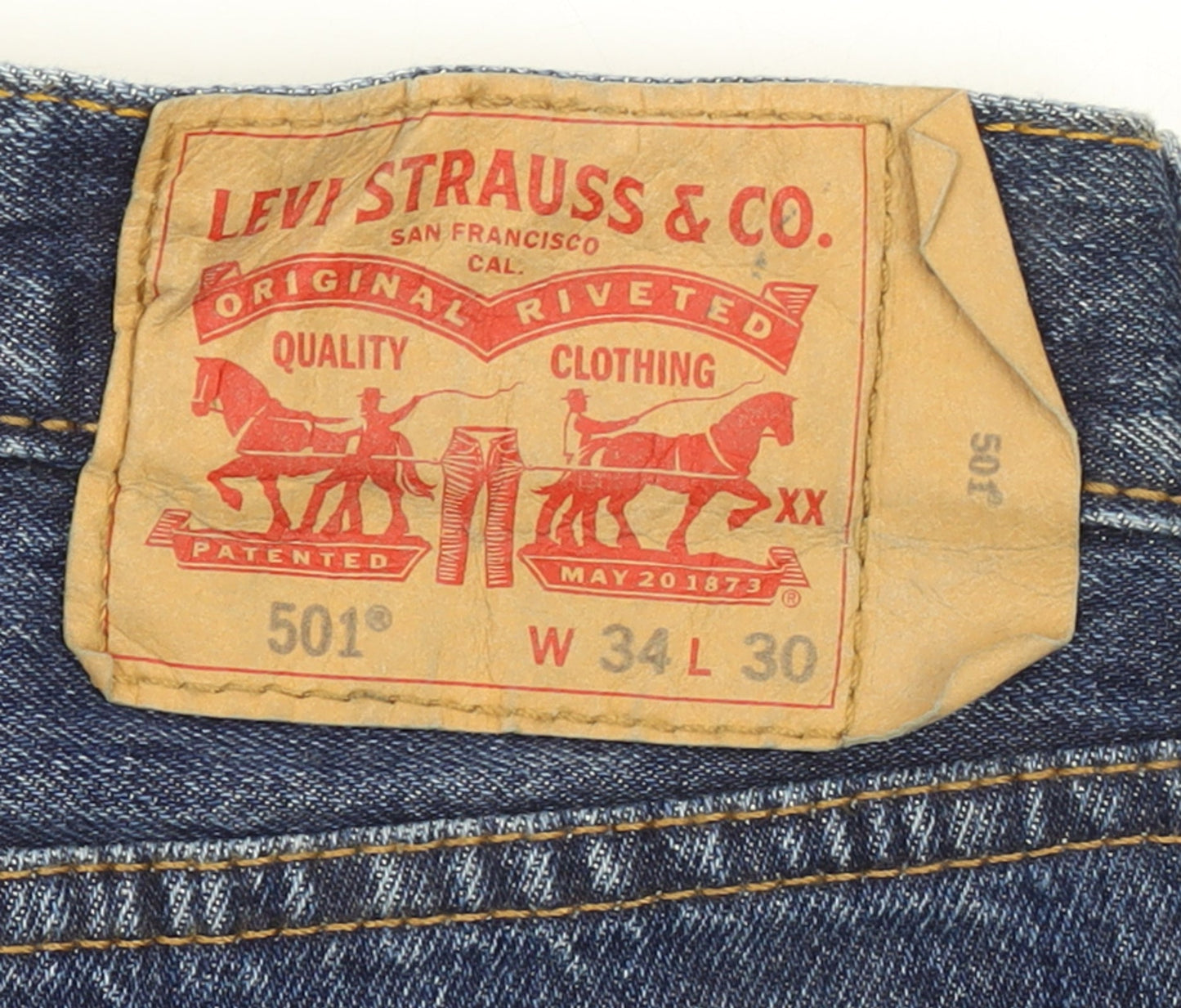Levi's 501 Men's Blue Denim Straight Jeans 34W 30L Vintage Style