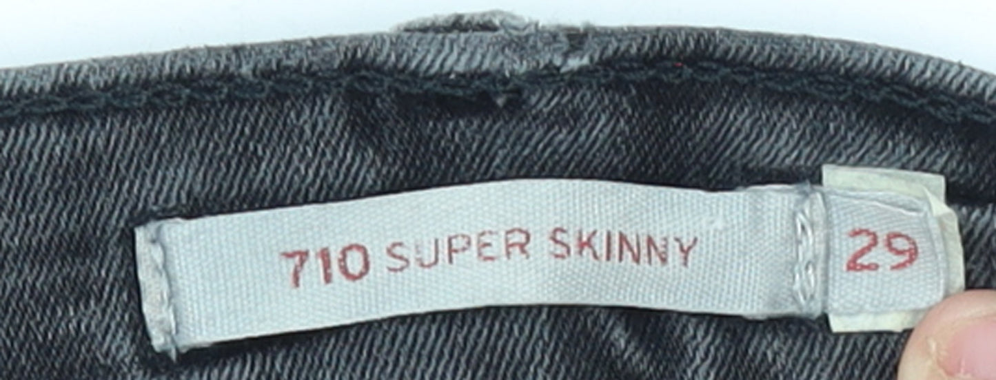 Levi's Women's Black 710 Super Skinny Mid Rise Stretch Jeans Size 29
