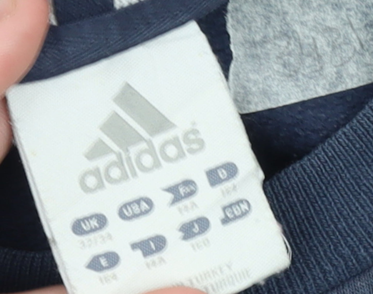 Adidas Boys Navy Blue Crew Neck Sweatshirt Size 12-13 Years Casual