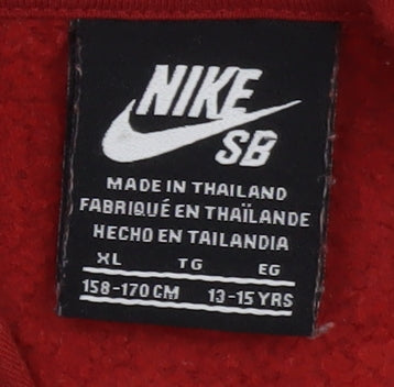 Nike SB Teens Red Grey Full Zip Hoodie XL Skateboard Style