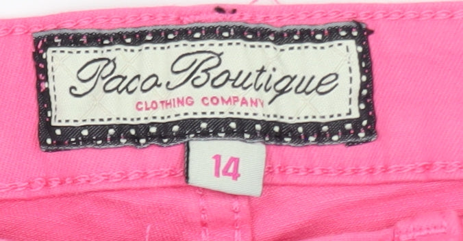 Paco Boutique Womens Pink Cropped Slim Jeans Size 14